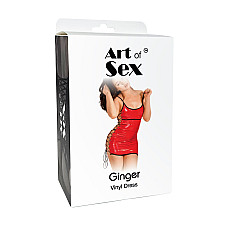 Сексуальное лакированное платье на шнуровке Art of Sex - Ginger красное XS-M