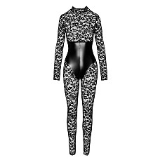 Комбинезон Noir Handmade F299 Enigma, XL, кружево, длинный рукав, имитация корсета, доступ