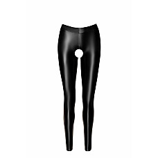 Лeггинсы Noir Handmade F304 Taboo, XXL, black, под латекс, открытые ягодицы и промежность