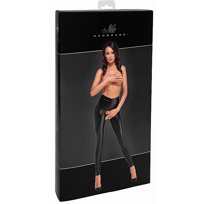 Лeггинсы Noir Handmade F304 Taboo, XXL, black, под латекс, открытые ягодицы и промежность