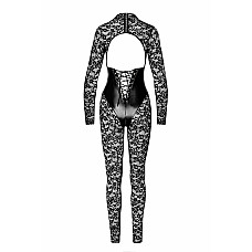 Комбинезон Noir Handmade F299 Enigma, 3XL, кружево, длинный рукав, имитация корсета, доступ