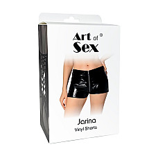 Лакированные шортики на молнии Art of Sex - Jarina, цвет красный, размер M