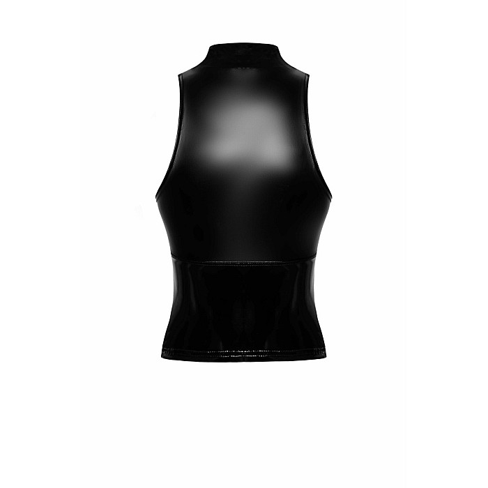 Топ Noir Handmade F324 Glam wetlook top with vinyl corset - L