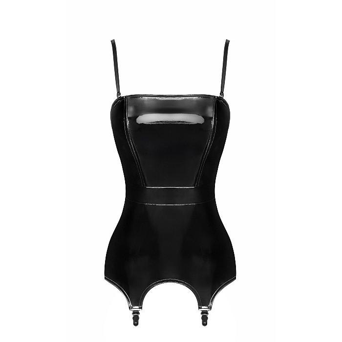 Корсет с подвязками для чулок Noir Handmade F381 Dominae Venom PVC corset-belt XS