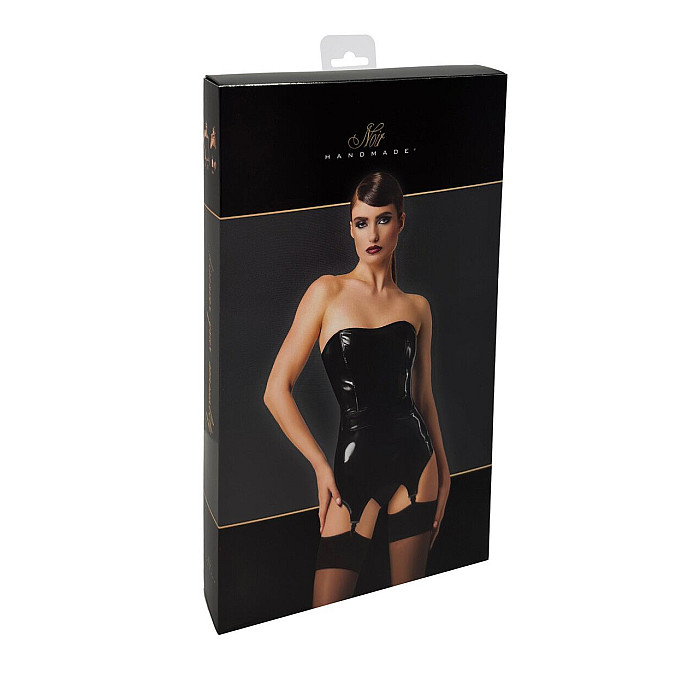 Корсет с подвязками для чулок Noir Handmade F381 Dominae Venom PVC corset-belt XS