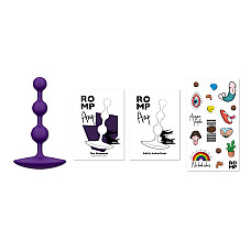 Анальные бусы Romp Amp Dark Purple, силикон, макс. диаметр 2,6 см