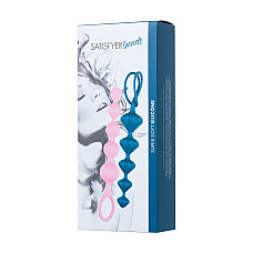 Набор анальных бус Satisfyer Beads Colored, силикон , макс. диаметр 3,3см и 3,5см