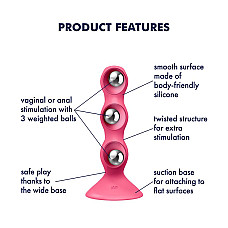 Анальный стимулятор-бусины Satisfyer Triple Ball-R Red