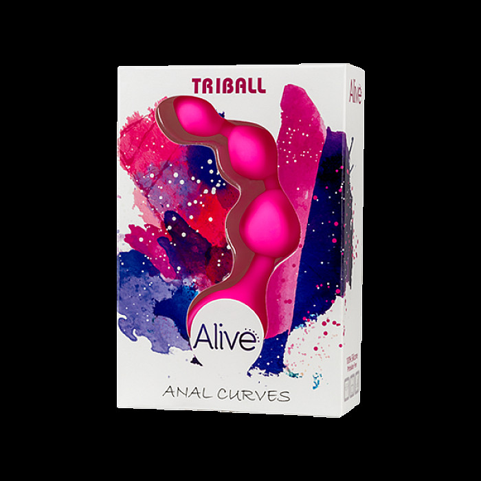Анальные шарики Alive Triball Pink, силикон, макс. диаметр 2см