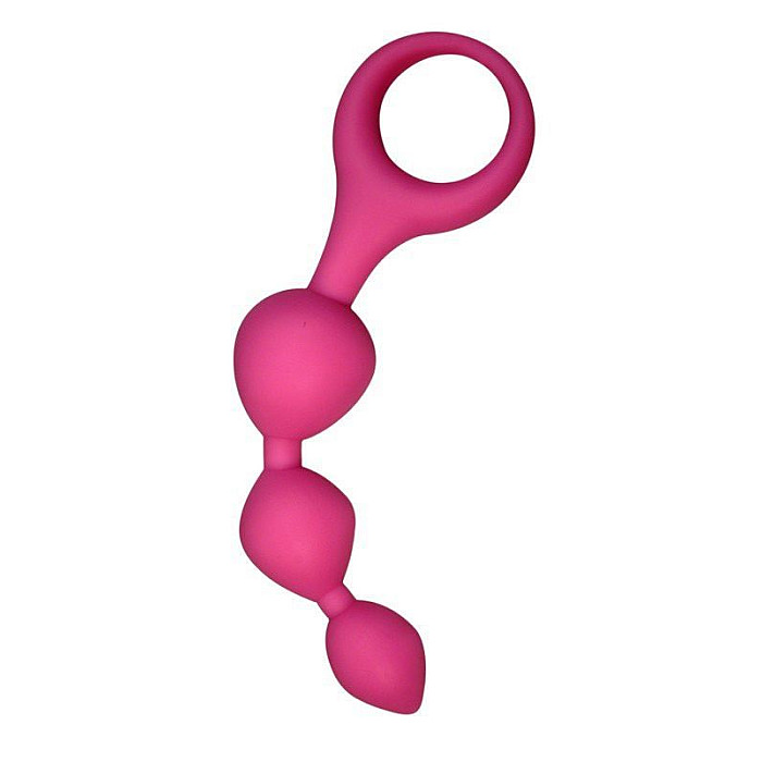 Анальные шарики Alive Triball Pink, силикон, макс. диаметр 2см