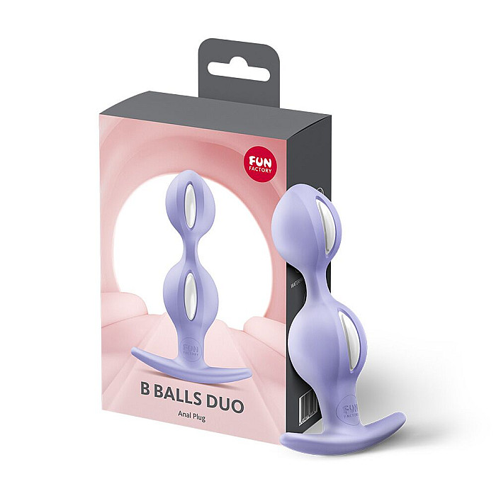 Анальные шарики Fun Factory B BALLS DUO Purple, эффект вибрации, диаметр 3,2 и 3,6 см