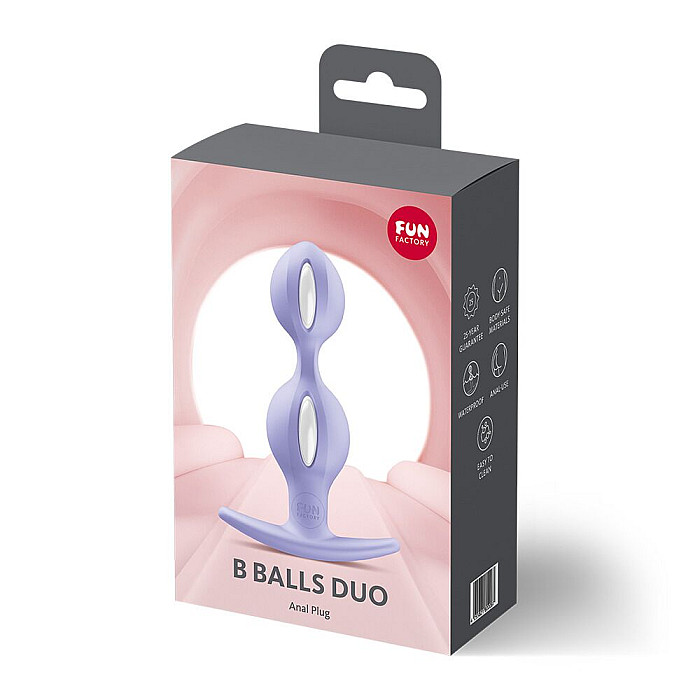 Анальные шарики Fun Factory B BALLS DUO Purple, эффект вибрации, диаметр 3,2 и 3,6 см