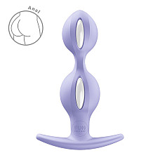 Анальні кульки Fun Factory B BALLS DUO Purple, ефект вібрації, діаметр 3,2 та 3,6 см
