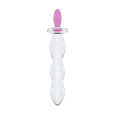 Скляний анальний ланцюжок Gildo Glass Butt Plug Heart Shape No. 35