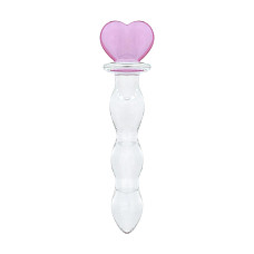 Скляний анальний ланцюжок Gildo Glass Butt Plug Heart Shape No. 35