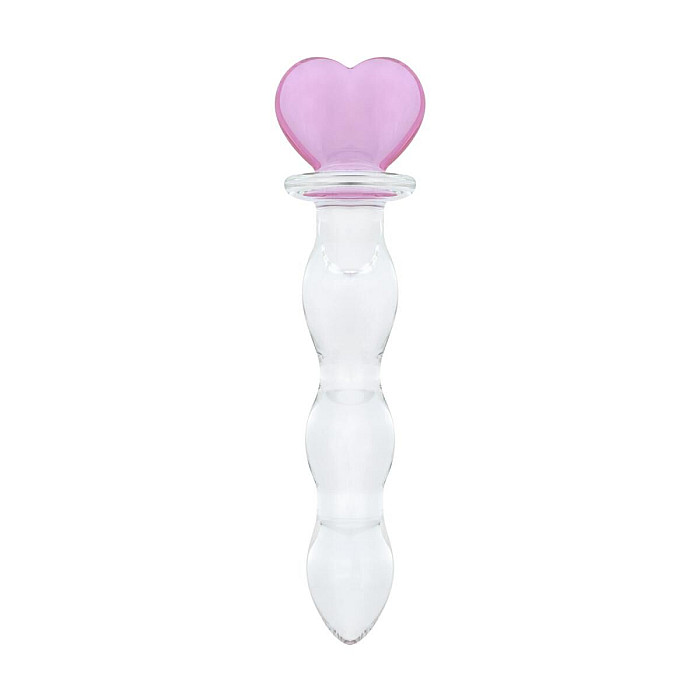 Скляний анальний ланцюжок Gildo Glass Butt Plug Heart Shape No. 35