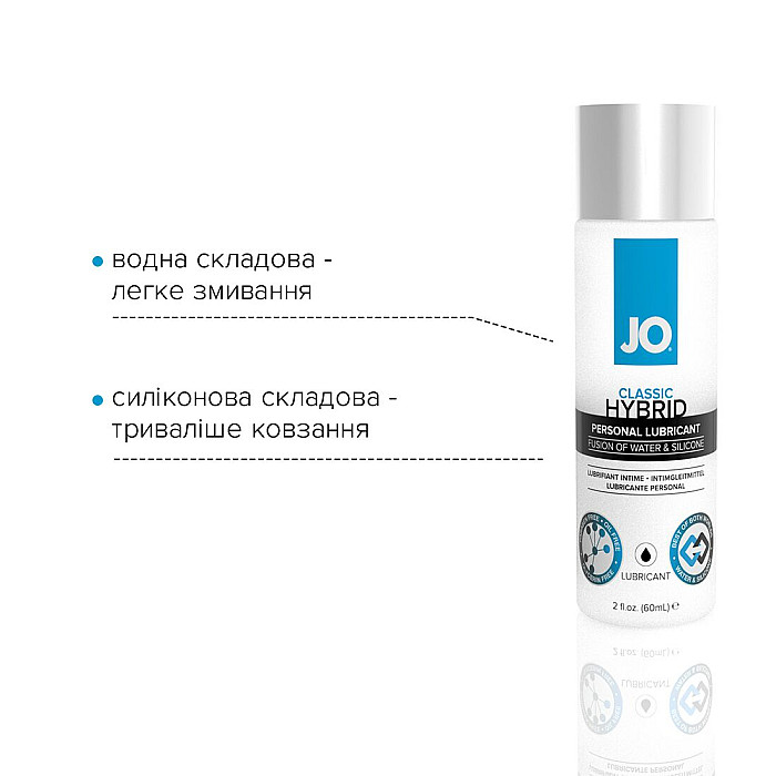 Густа змазка водно-силіконова System JO Classic Hybrid (60 мл) без парабенів, гліцерину та олій