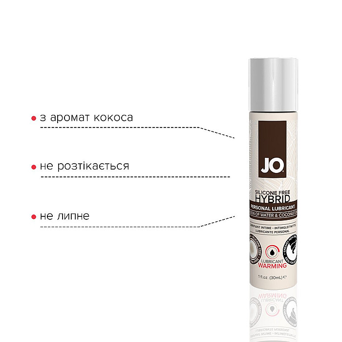Розігрівальний крем-змазка з кокосовою олією System JO Coconut Hybrid WARMING (30 мл) білий