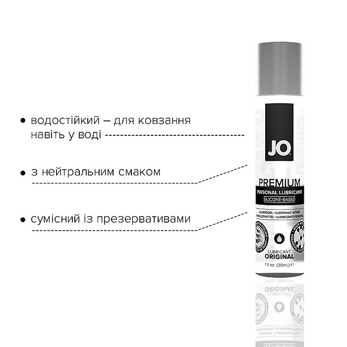 Лубрикант на силіконовій основі System JO PREMIUM — ORIGINAL (30 мл) без консервантів