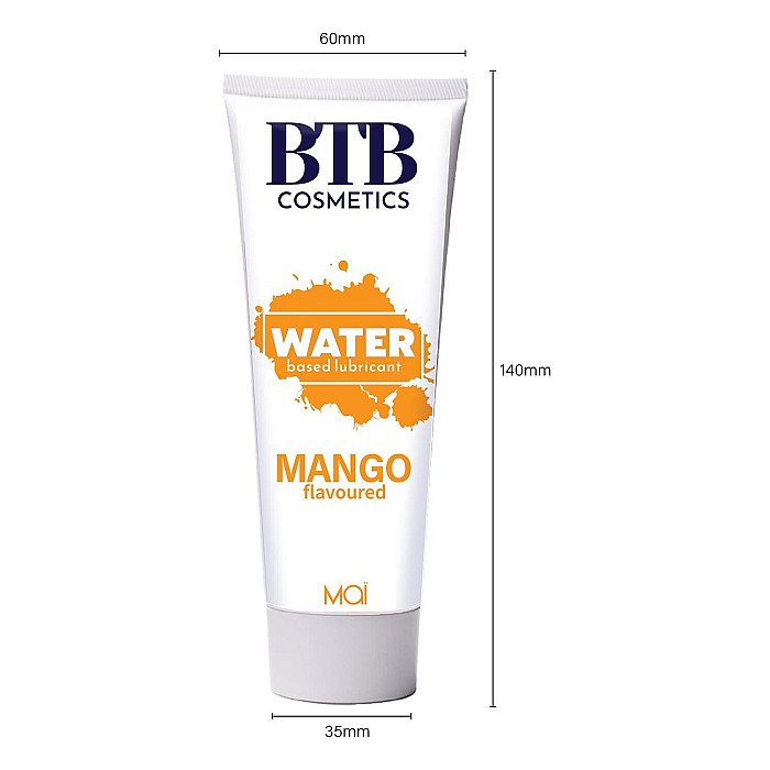 Смазка на водной основе BTB FLAVORED MANGO с ароматом манго (100 мл)