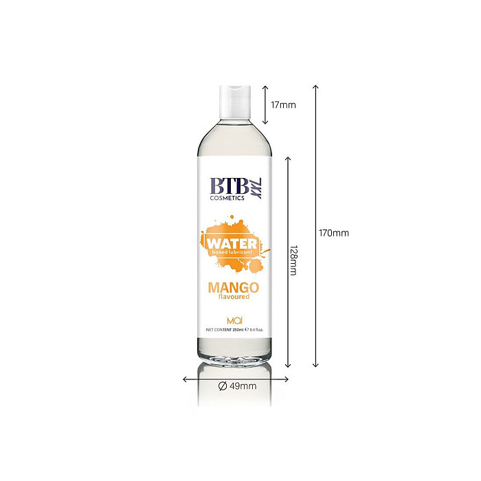 Змазка на водній основі BTB FLAVORED MANGO з ароматом манго (250 мл)