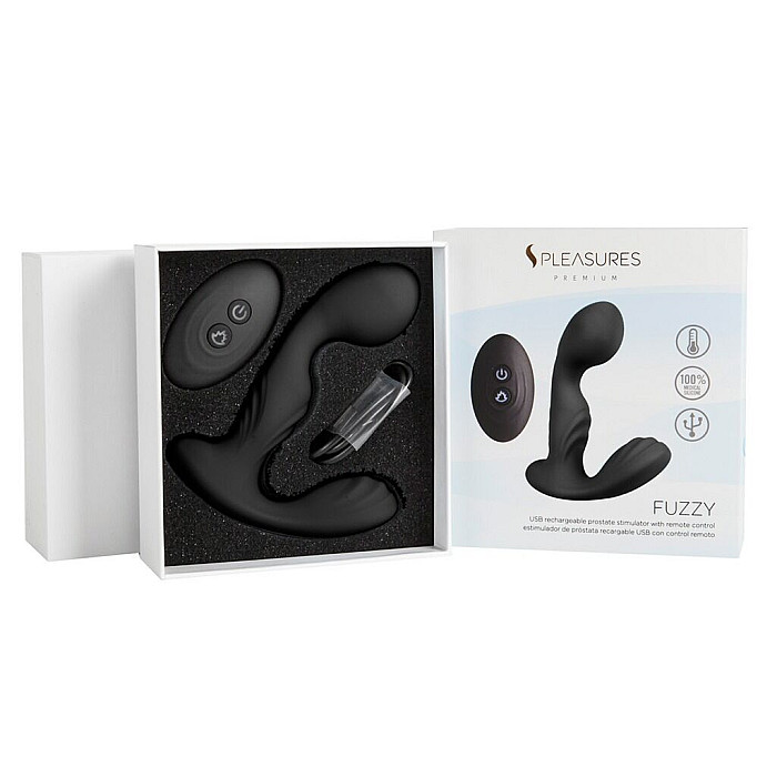 Вибромассажер простаты S Pleasures Premium FUZZY, черный, с рельефом, 10 режимов вибрации