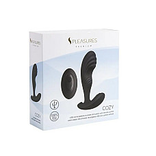 Вибромассажер простаты S Pleasures Premium Cozy, черный, с рельефной головкой, 10 режимов