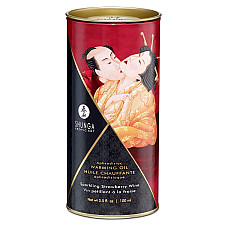 Разогревающее масло Shunga Aphrodisiac Warming Oil - Sparkling Strawberry Wine (100 мл) без сахара