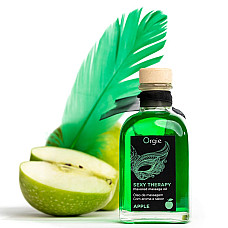 Набор для массажа Orgie – Sexy Therapy Apple (100 мл), съедобное разогревающее масло + перышко