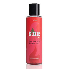 Зігрівальний масажний гель Sensuva Sizzle Lips Strawberry (125 мл), без цукру, їстівний