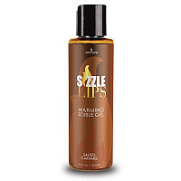 Зігрівальний масажний гель Sensuva Sizzle Lips Salted Caramel (125 мл), без цукру, їстівний