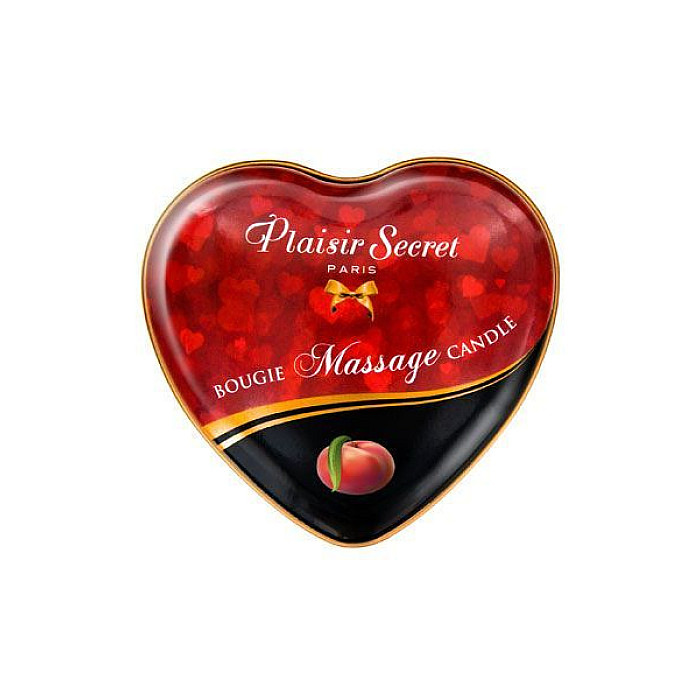 Массажная свеча-сердечко Plaisirs Secrets Peach (35 мл)
