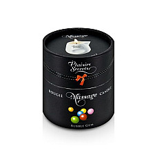 Масажна свічка Plaisirs Secrets Bubble Gum (80 мл) подарункова упаковка, керамічний посуд