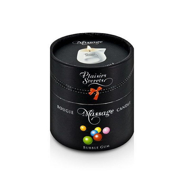 Массажная свеча Plaisirs Secrets Bubble Gum (80 мл) подарочная упаковка, керамический сосуд