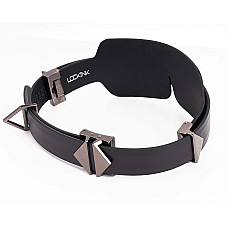 Маска на глаза LOCKINK Blindfold Kit, черная, натуральная кожа, регулируемый объем
