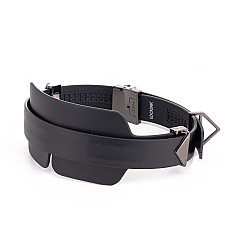 Маска на глаза LOCKINK Blindfold Kit, черная, натуральная кожа, регулируемый объем