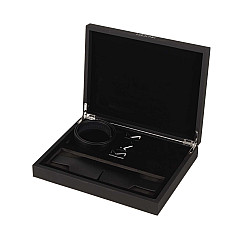 Маска на глаза LOCKINK Blindfold Kit, черная, натуральная кожа, регулируемый объем