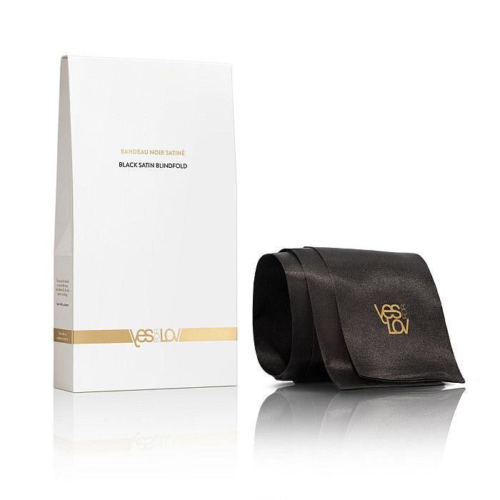Сатиновая повязка на глаза YESforLOV BLACK SATIN BLINDFOLD