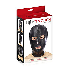 Капюшон для БДСМ с открытыми глазами и ртом Fetish Tentation Open mouth and eyes BDSM hood