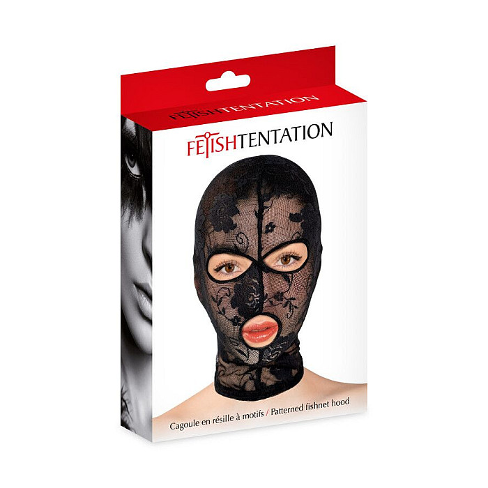 Капюшон Fetish Tentation Patterned Fishnet Hood, ажурная сетка