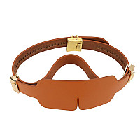 Маска на глаза LOCKINK Blindfold Kit, коричневая, натуральная кожа, регулируемый объем