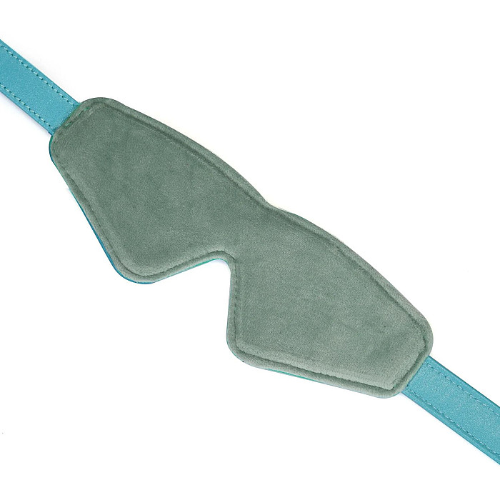 Маска на очі Liebe Seele Blue Lamb Leather Blindfold with Velvet Lining