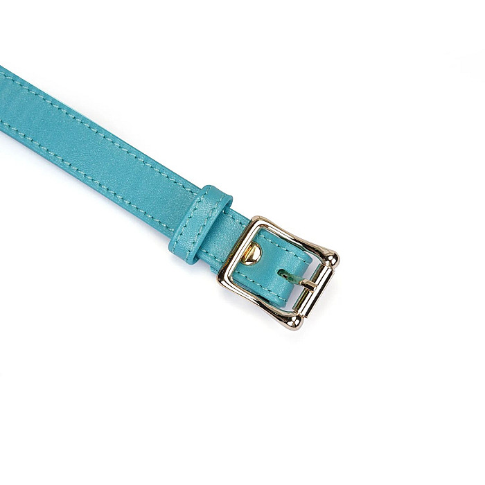 Маска на очі Liebe Seele Blue Lamb Leather Blindfold with Velvet Lining