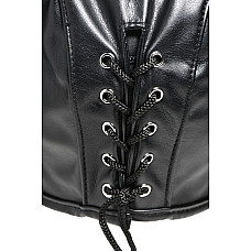 Маска с рогами Master Series: Dungeon Demon Bondage Mask with Horns, черная