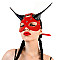 Кожаная маска Art of Sex - Lucifer Red&Black