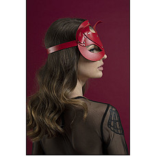Маска кошечки Feral Feelings - Catwoman Mask, натуральная кожа, красная