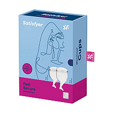 Набір менструальних чаш Satisfyer Feel Secure (transparent), 15мл і 20мл, мішечок для зберігання