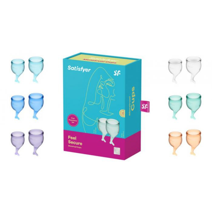 Набор менструальных чаш Satisfyer Feel Secure (orange), 15мл и 20мл, мешочек для хранения
