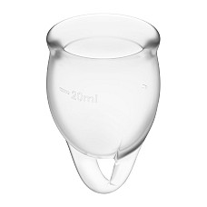 Набір менструальних чаш Satisfyer Feel Confident (Transparent), 15мл та 20мл, мішечок для зберігання
