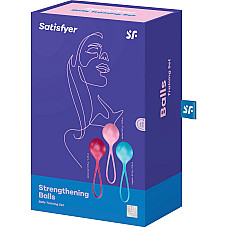 Вагінальні кульки Satisfyer Strengthening Balls (3шт), діаметр 3,8 см, маса 62-82-98г, монолітні